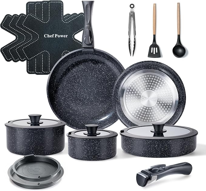 Chef Power Ceramic Nonstick Cookware Set 19 Piece by ChefPower