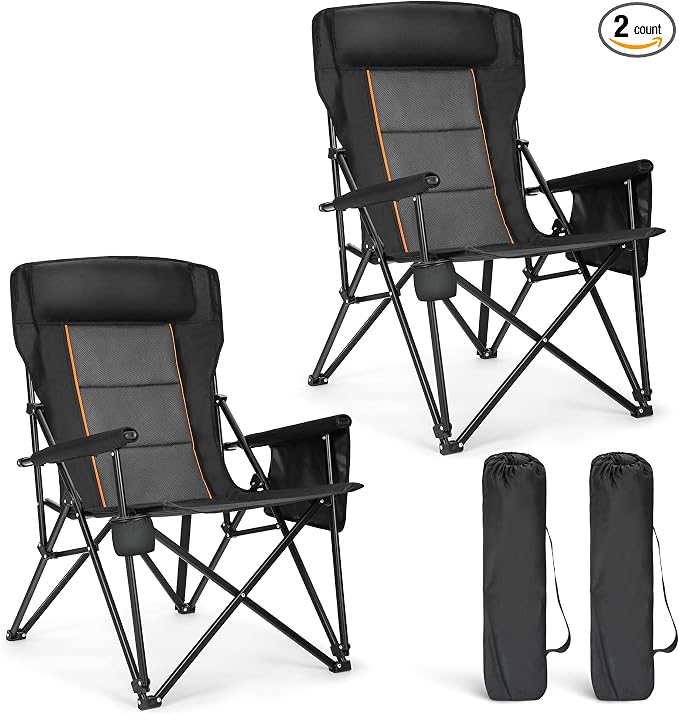 ALPHA CAMP Heavy Duty High Back Camping Chairs by ALPHACAMP