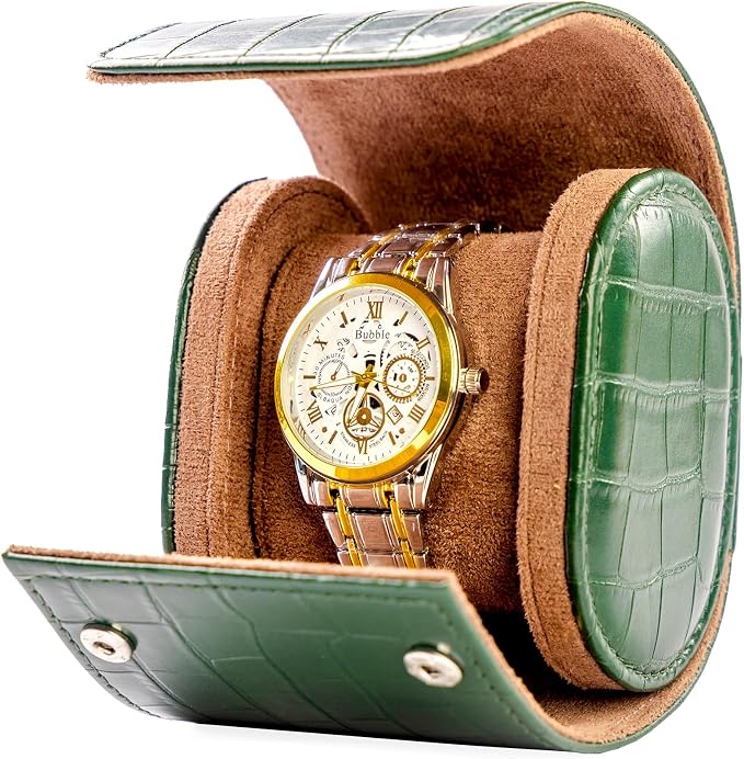 MR.OKAY Single Watch Travel Case-Classic Leather Watch Case by MR.OKAY