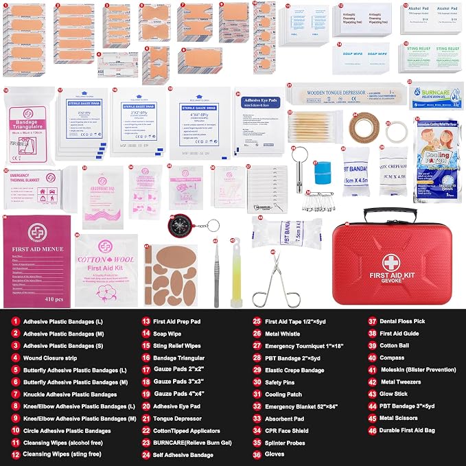 410 Piece Waterproof Hard Shell First Aid Kit - Image 2
