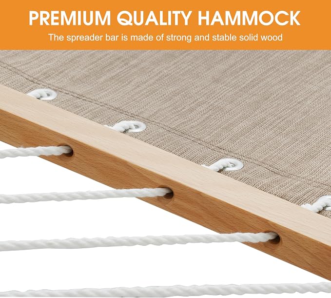 Lazy Daze Hammocks 11 FT Double Outside Hammock Quick Dry Olefin Fabric Hammock - Image 6