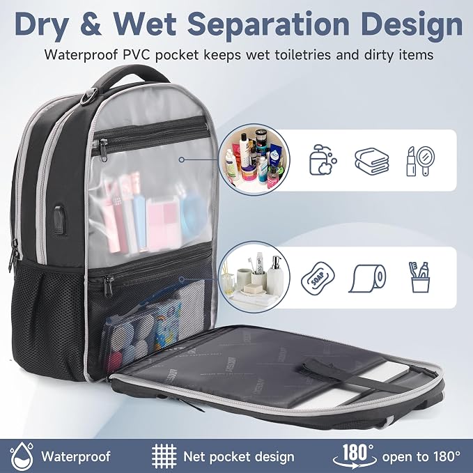 Multipocket TSA Black Travel Laptop Backpack - Image 5
