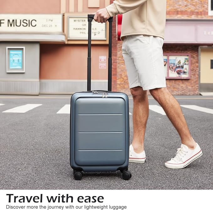 Coolife Luggage Suitcase Piece Carry On ABS+PC Spinner Trolley - Image 2
