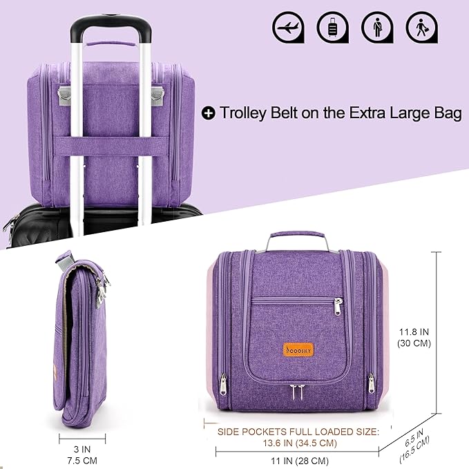 Travel Hanging Toiletry Bag for Women and Men, 6 Organizer Compartments - Image 4