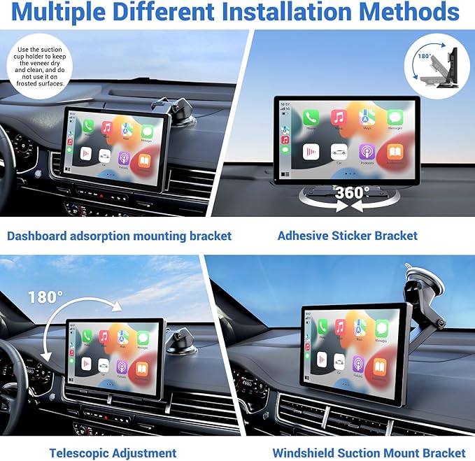 Wireless Apple Carplay Screen for Car 4K Dash Cam, - Image 5