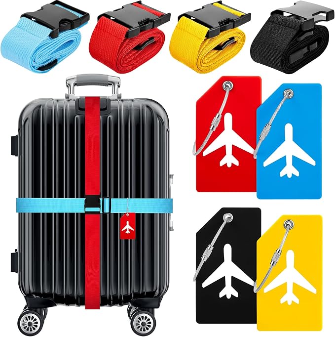 Weewooday 8 Pcs Luggage Straps Suitcase Tags Set by Weewooday
