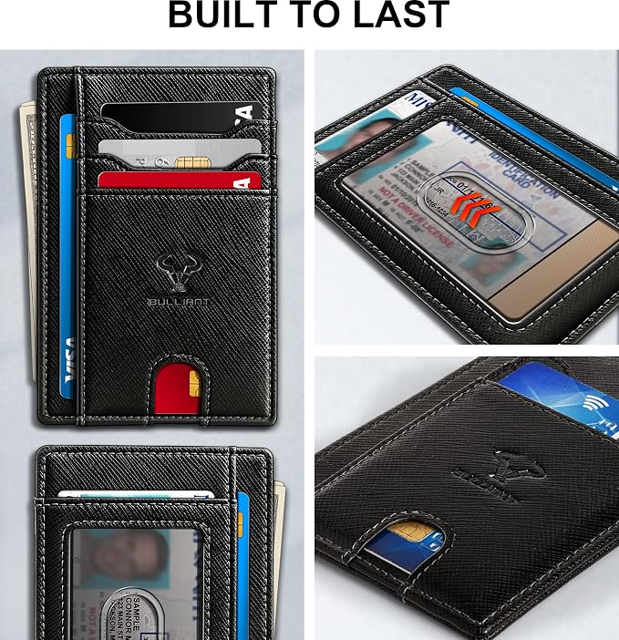 BULLIANT Slim Wallet, Skinny Minimal Thin Front Pocket Wallet Card Holder - Image 3