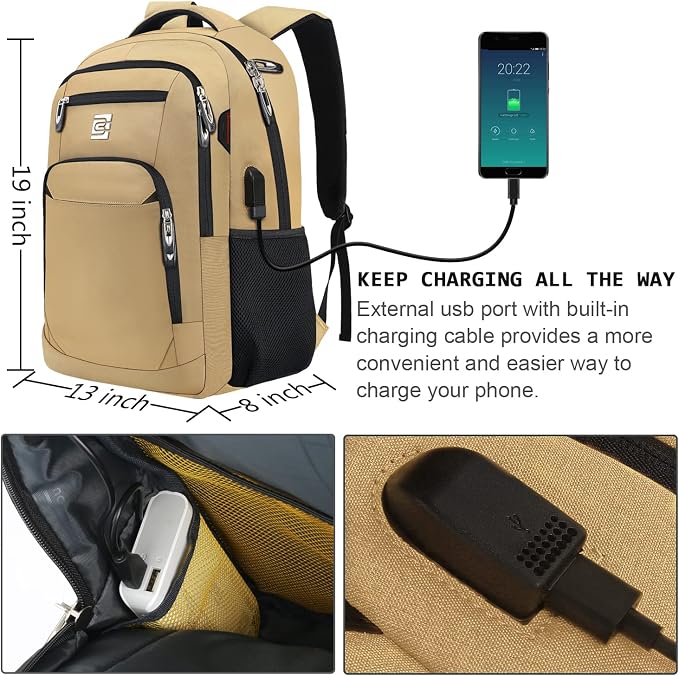 Laptop Backpack, Business Travel Anti Theft Slim Durable Laptops Backpack - Image 3
