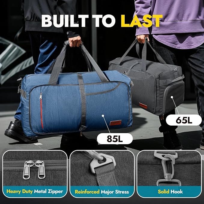 Canway 65L Travel Duffel Bag, Foldable Weekender Bag - Image 5