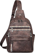 FADEON Large Sling Bag for Women, Leather Crossbody Purse Designer Anti Theft by FADEON