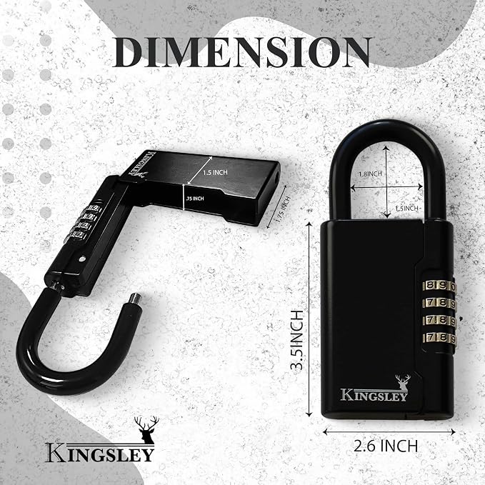 Kingsley Guard-a-Key Black Realtor's Lockbox Portable Resettable Hanging Key - Image 5