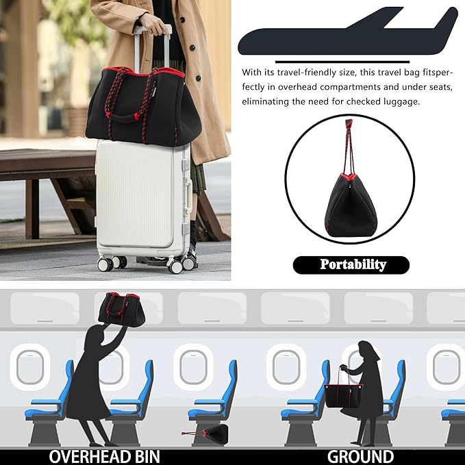 QOGiR Neoprene Multipurpose Beach Bag Tote - Image 6