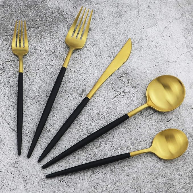 Gugrida 20-Piece 18/10 Stainless Steel Flatware Silverware, Luxury Dinnerware - Image 8