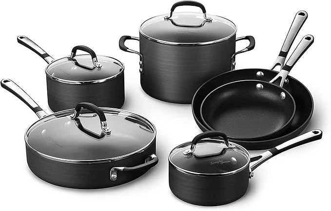 Calphalon 10-Piece Non-Stick Kitchen Cookware Set Black Pots & Pans by Calphalon