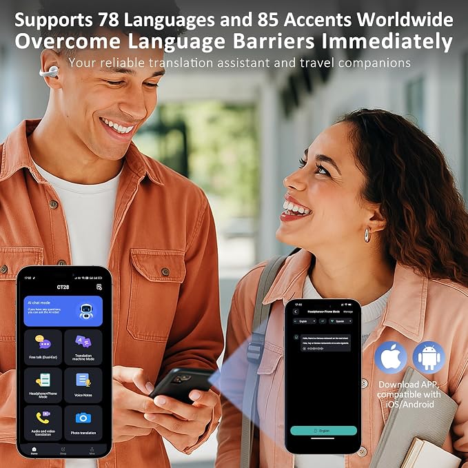 Language Translation Earbuds Real Time, IAMJOY Language Translator Earbuds Open - Image 3
