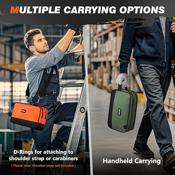12 Inch Small Tool Bag 2 Pack, Zipper Tool Pouch Two Compartments, Utility - Image 5