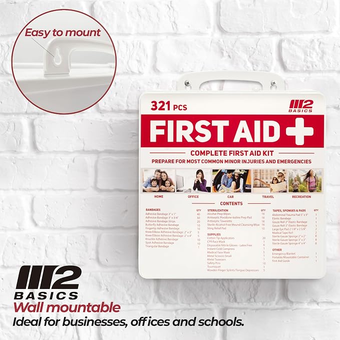 M2 BASICS Premium 321 Piece First Aid Kit - Image 5