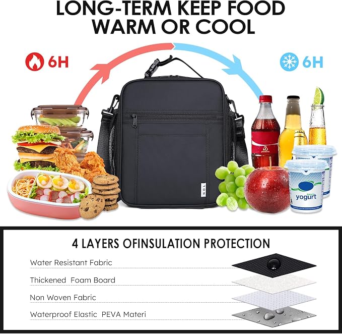 NOL Nylon Waterproof Kids Lunch Bag, Insulated Lunch Bag, Lunch box Cooler - Image 4