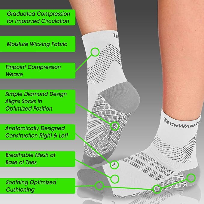 TechWare Pro Plantar Fasciitis Socks – Cushion Ankle Compression Socks Women & - Image 3