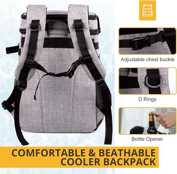 Tactical Backpack Cooler, Soft Lightweight Leakproof Cooler Backpack, Insulated - Image 7