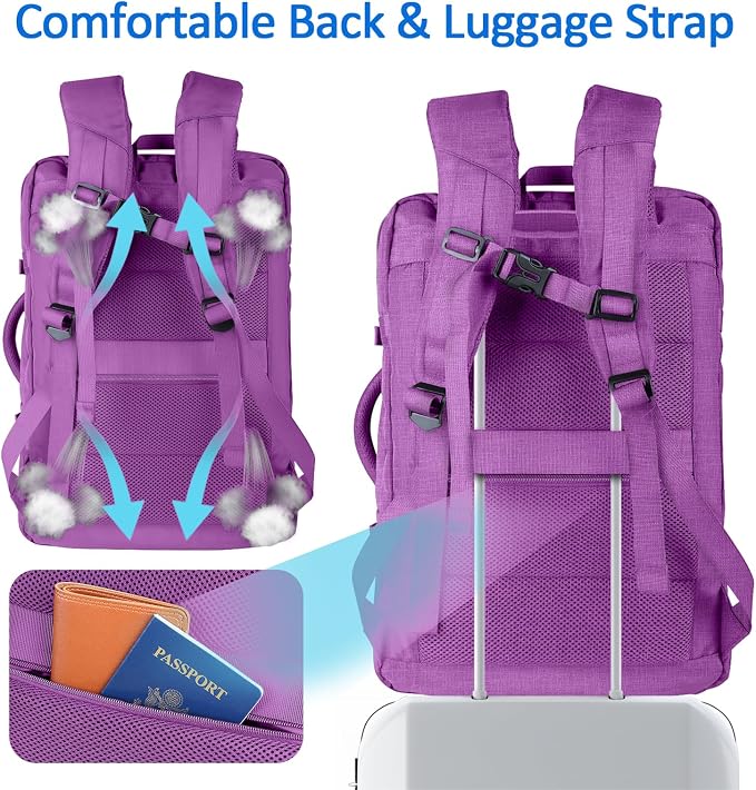 60L Carry On Backpack, Extra Large Laptop Backpack, Big Capacity Travel Backpack - Image 6