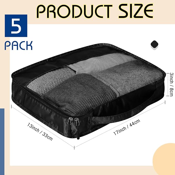 5 Pcs Packing Cubes for Suitcase Large Travel Cubes Carry on Luggage Organizer - Image 2