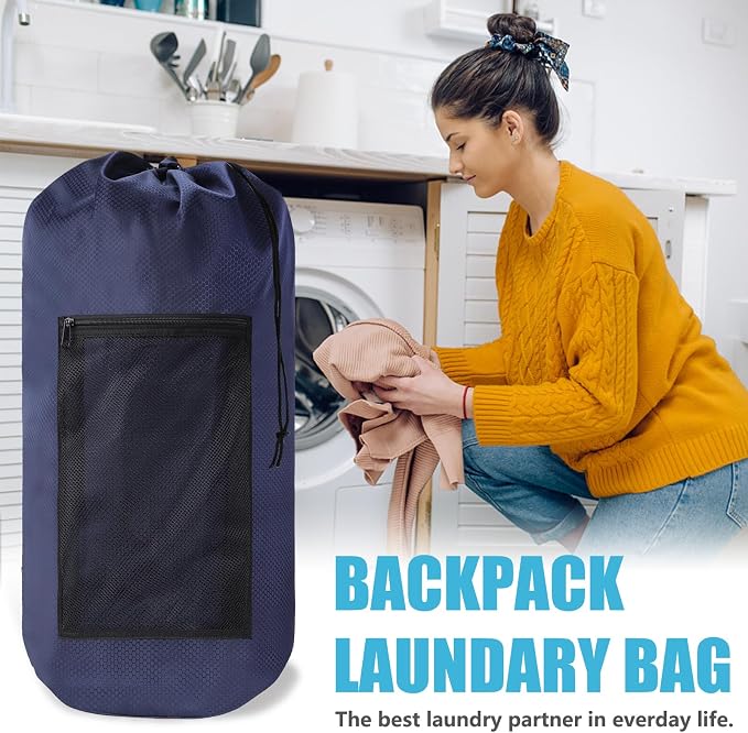 Portable with Adjustable Shoulder Straps Travel Dirty Laundry Bag, with - Image 2