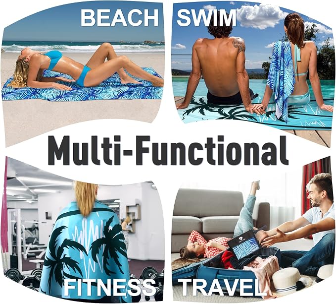 2 Pack Oversized Microfiber Pool Towel, Quick Drying, Super Absorbent - Image 5
