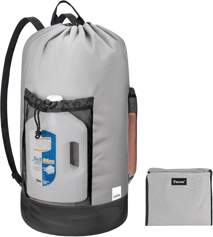BALEINE 150L Laundry Bag Backpack, 900D Oxford Fabric Large Travel Laundry Bags by BALEINE