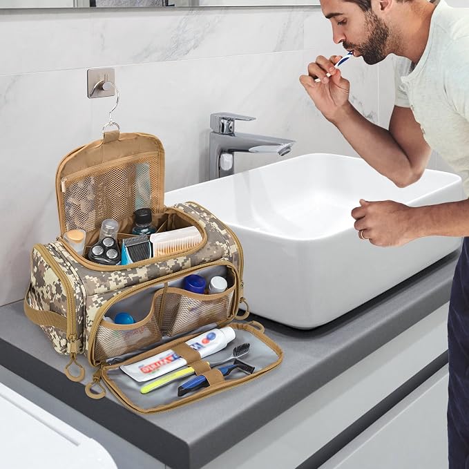 Tactical Toiletry Bag for Men, Hanging Hygiene Bag, Travel Dopp Kit Organizer - Image 8