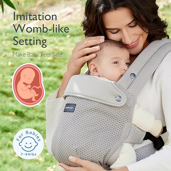 Momcozy Breathable Mesh Baby Carrier, Ergonomic and Lightweight Infant Carrier - Image 8