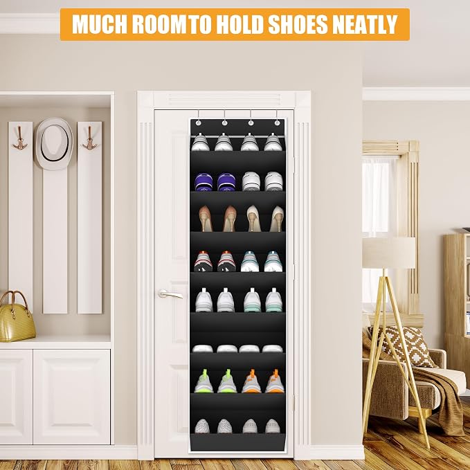 Over The Door Shoe Organizer Storage Fit 16-24 Pairs Hanging Shoe Rack Organiser - Image 3