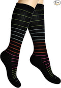 Cotton Compression Socks for Women & Men. 15-20 mmHg Support Knee-High Black by SocksLaneCompression