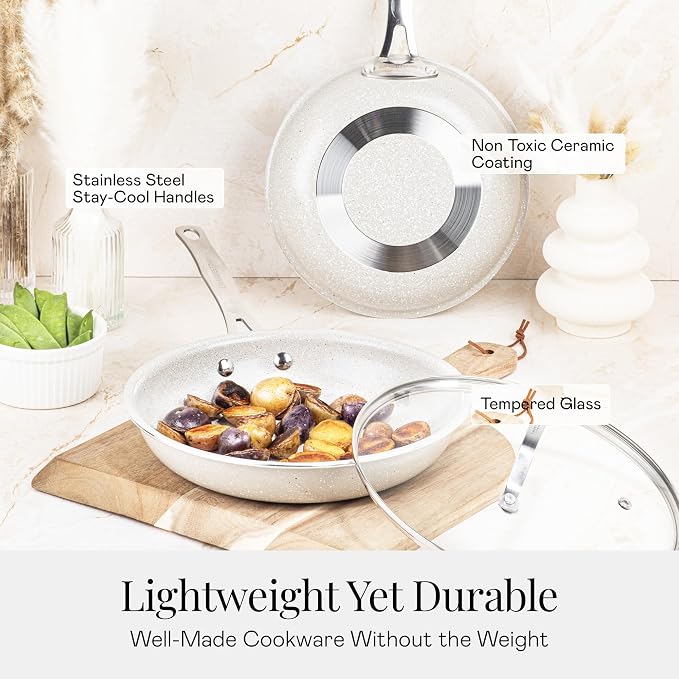 Granitestone 20 Pc Ceramic Cookware Set Nonstick, Complete Pots and Pans Set - Image 4
