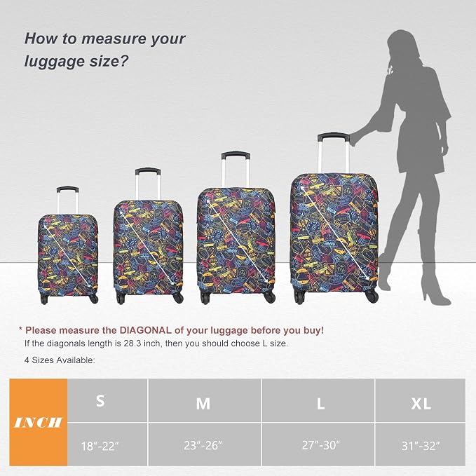 Explore Land Travel Luggage Cover Suitcase Protector Fits 27-30 Inch Case - Image 7