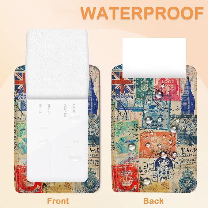 Retro Wanderlust Stamps 3 PCS PU Leather Luggage Tags - Image 3