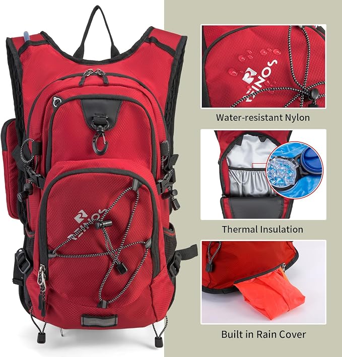 Hydration Backpack Pack with 2L Water Bladder 18L Hiking Backpack Women Men - Image 3