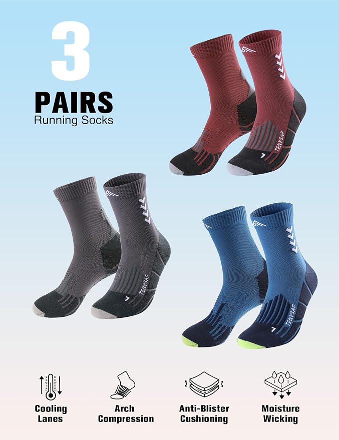 Compression Crew Running Socks: Athletic Socks - Image 4
