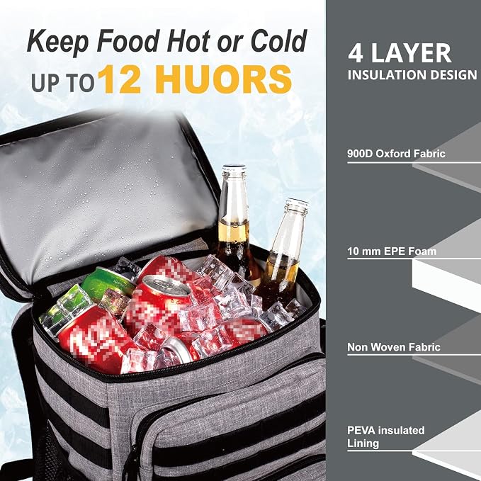 Tactical Backpack Cooler, Soft Lightweight Leakproof Cooler Backpack, Insulated - Image 3