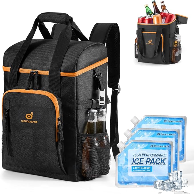 Odoland Cooler Backpack, 30 Cans Insulated Leak-Proof Cooler Bag by Odoland