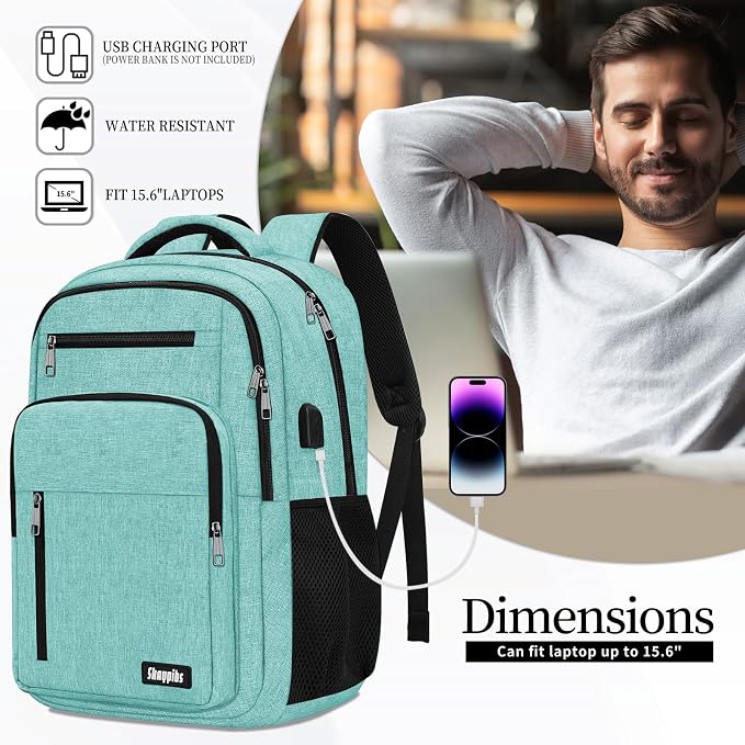 Backpack for Women Men, School Backpack for Boys Girls Teens, 15.6 Inch Laptop - Image 3