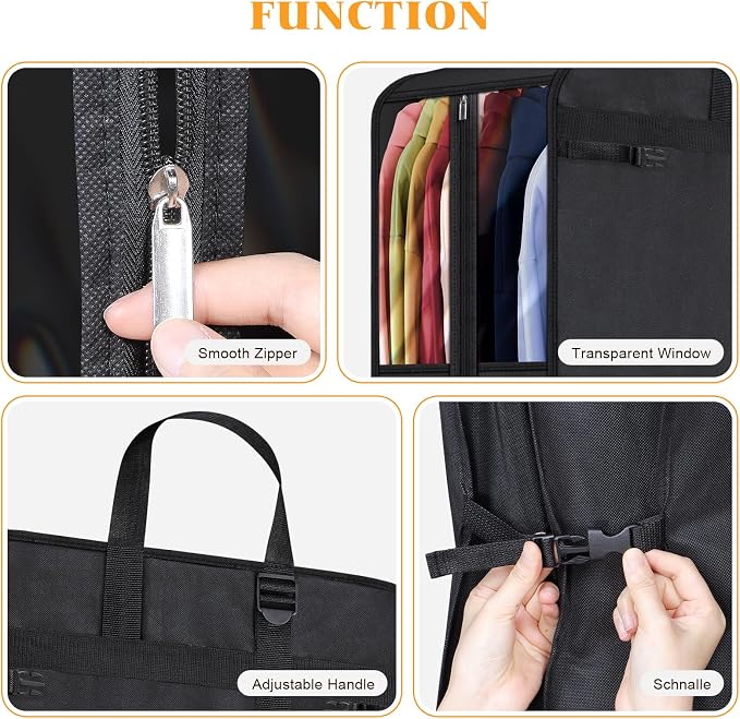 Univivi Garment Bags for Hanging Clothes, Extra Capacity Clothes Bags for Moving - Image 3