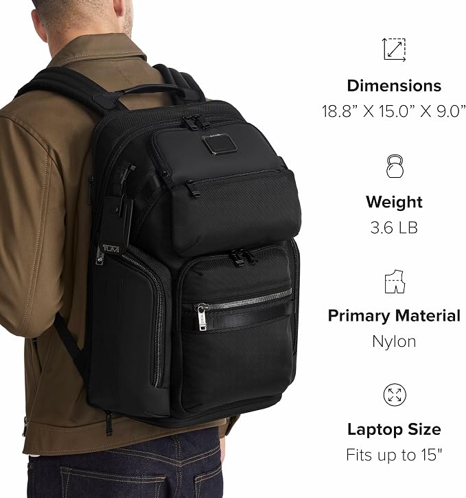 TUMI - Alpha Bravo Nomadic Backpack - Men's Durable Carry On Bag - 18.8" X - Image 9