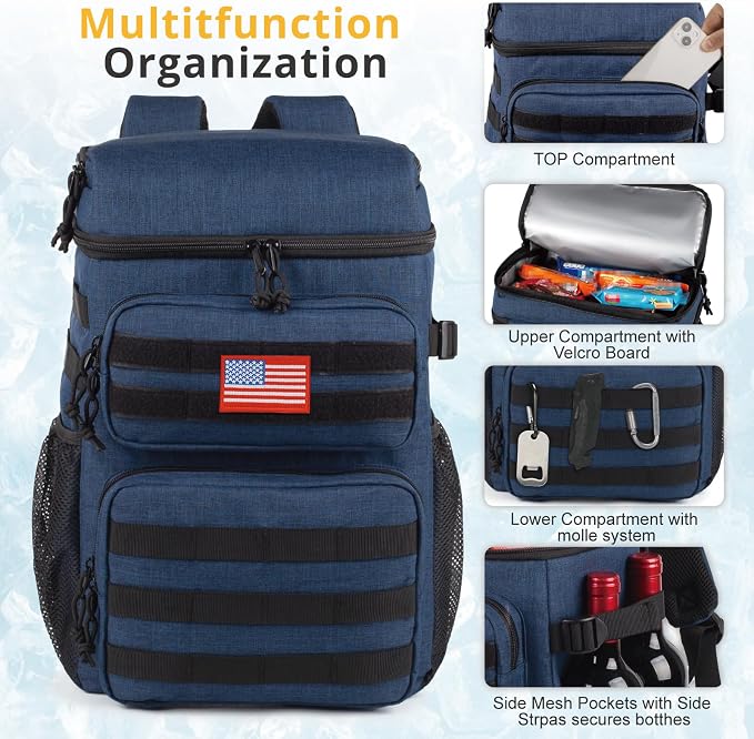 Tactical Backpack Cooler, Soft Lightweight Leakproof Cooler Backpack, Insulated - Image 6