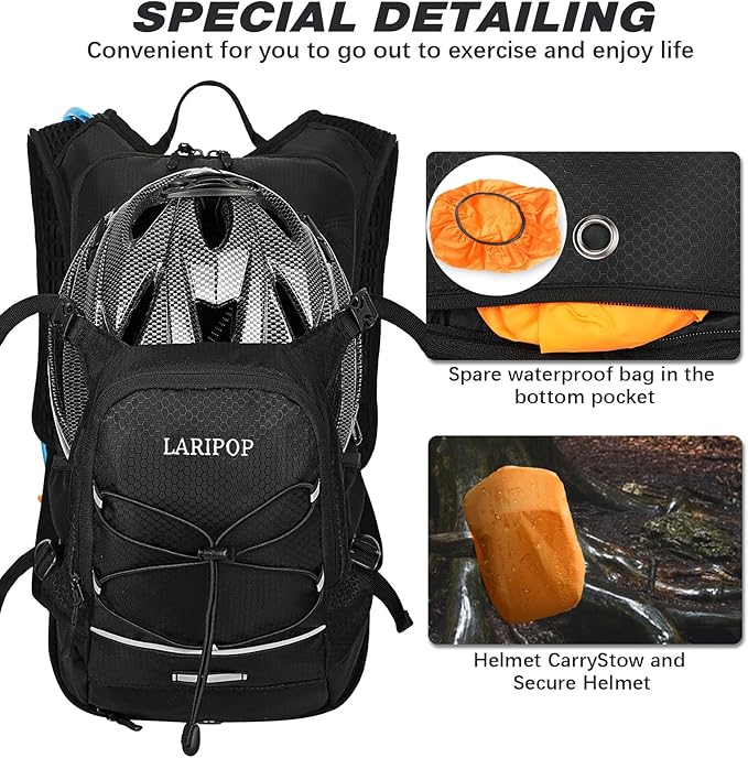 LARIPOP Hydration Backpack, 18L Hiking Backpack - Image 3