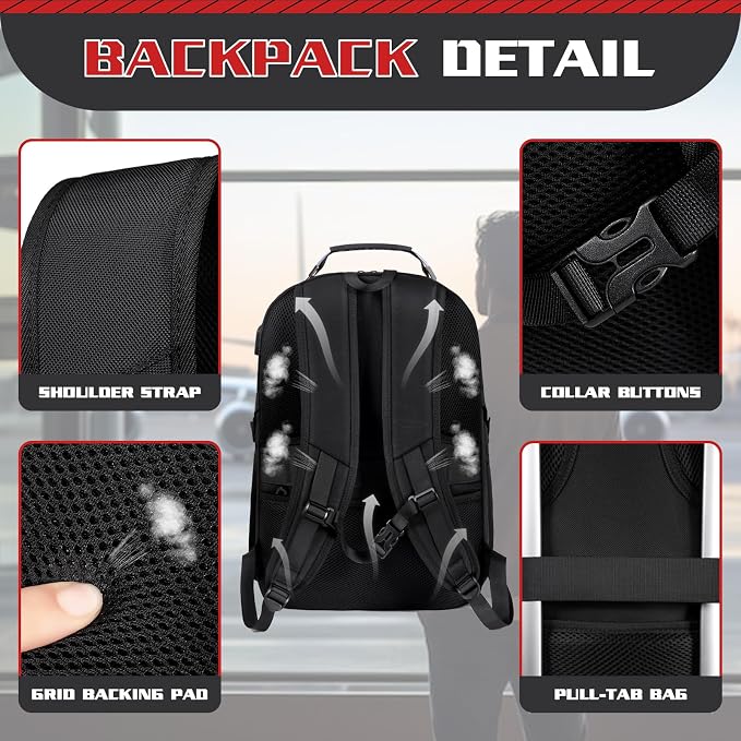 50L Travel Backpack, 17 inch Laptop Backpack - Image 4