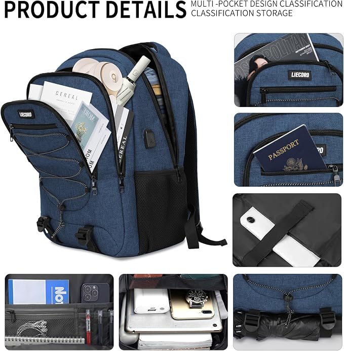 Blue Backpack for Men Women, Backpack for School, School Backpacks for Boys - Image 2