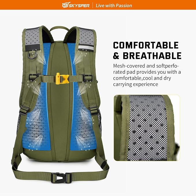 SKYSPER Small Hiking Daypack, 20L Lightweight Travel Backpacks Day Hike Pack - Image 2