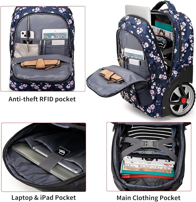 Rolling Backpack, Waterproof Backpack - Image 3