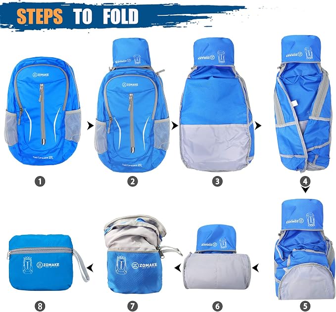 ZOMAKE Ultra Lightweight Packable Backpack 25L, Foldable Hiking Backpacks Water - Image 6